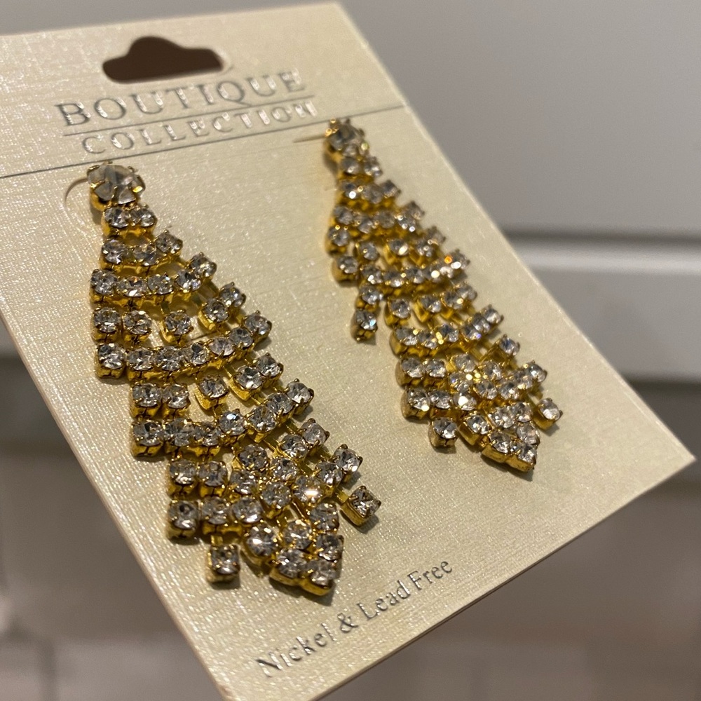 2” Long Gold Accent Earrings - Nickel & Lead Free
